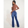 thumbnail image 5 of HLSOHJP Fall New High Waist Boot Cut Jeans For Women Fashion Stretch Slim Denim Flared Pants Casual trousers S-2XL Drop Shipping, 5 of 6