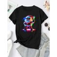 thumbnail image 2 of Camiseta De Verano Para Mujer, Elegante Camiseta Con Cuello Redondo Para Viajar, Acampar, Uso DiarioWomen's Festive Santa Claus Graphic T-Shirt - Vibrant Christmas Design, Casual Round Neck Short Sl, 2 of 7