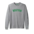 thumbnail image 3 of Daxton Retro Boston Arch Font Long Sleeves T Shirt Soft Medium Weight Cotton, 2Pk Hgray Green White Green, XS, 3 of 5