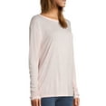 thumbnail image 2 of Hanes Women's Long-Sleeve Lace Panel Tee, 2 of 5