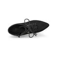 thumbnail image 4 of BLISSFUL STEP Women's Ankle Boots Faux Suede Lace Up Pointed Toe Stiletto Heel Ankle Booties Black 6.5, 4 of 8
