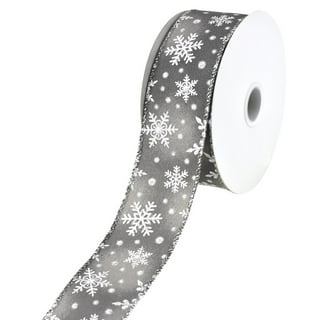 Snowflake Ribbon, US Designer Ribbon, Winter Ribbon, White Snowflakes,  Black Ribbon, Christmas Ribbon, Lanyard Ribbon, Hair Bow Ribbon, Wholesale
