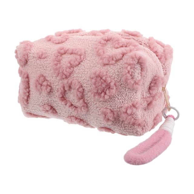 YSNOOWE De Belleza Esponjosa Rosa Con Patrón De Corazones Para Viaje Y Uso Cotidiano