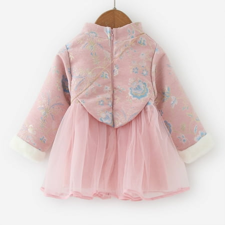 

Cathalem Baby Girl Sleeveless Dress Toddler Baby Girl Tang Dress Children Winter Winter Dress Ancient Dress Skirt A Line Dress Dress Pink 12-18 Months