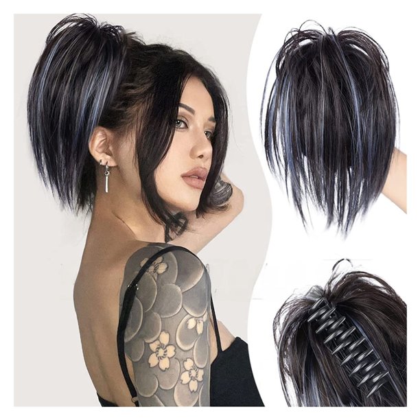 Clip for peluca de gallinero esponjoso for moño de pelo, pelo de niña caliente, estilo perezoso for mujeres y niñas
