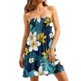 thumbnail image 2 of Women's Hawaiian Tropical Dresses Floral Print Strapless Sleeveless Smocked Ruffle Tube Top Dresses Casual Summer Beach Sundress, 2 of 5
