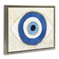 thumbnail image 3 of Stupell Industries Evil Eye Shape Striped Mati Symbol Abstract Painting Brown Floater Framed Canvas Art Print Wall Art, 31 x 25, 3 of 9