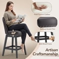 thumbnail image 6 of AFO 26" Upholstered Swivel Counter Height Bar Stools Set of 4, Modern Faux Leather Bar Chairs with Solid Wood Frame, Suitable for 35"-39" Table, For Kitchen Island Dining Room Pub Restaurant, Black, 6 of 12