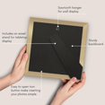 thumbnail image 5 of Americanflat 10X10 Picture Frame With Shatter-Resistant Glass - Use As 8X8 Frame With Mat Or Display 10X10 Photo Without Mat - Hudson Collection - Wide Square Frames For Tabletop And Wall - Gold, 5 of 5