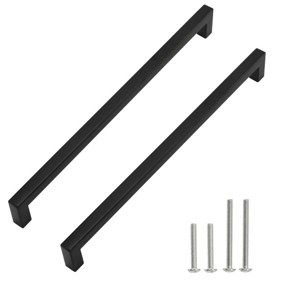 Tiradores de armario Redunest de acero inoxidable negro mate de 320 mm