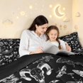 thumbnail image 4 of Homewish Gothic Moths Skull Queen Comforter Set,Spooky Botanical Mushroom Comforter Sets Queen,Black Gray,Black Reversible,3-Piece,1 Comforter and 2 Pillowcases, 4 of 7