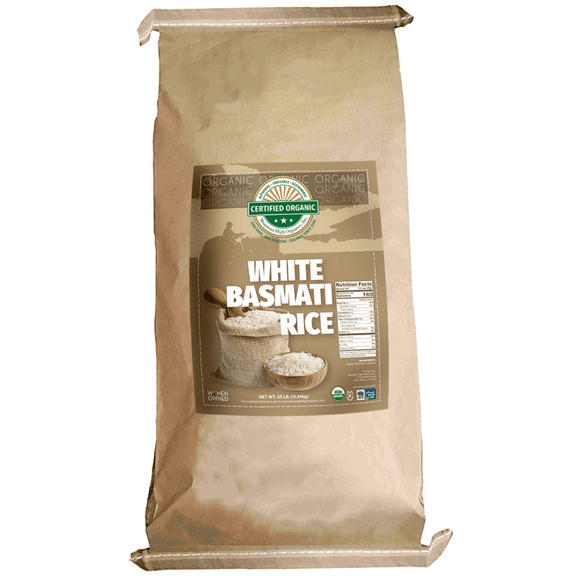 Mountain High Organics - 25 lbs, Certified Organic Basmati White Rice