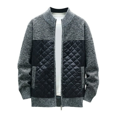 WSLCN Men's Zipper Hoodie Jacket - Stand Collar Autumn Winter Cardigan Sweatshirt Outwear