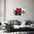 thumbnail image 2 of ZHONGYUTONG Red Rose Canvas Wall Art Romantic Flower Pictures Print Modern Black Red Floral Painting for Bathroom Decor Framed (12.00" x 18.00"), 2 of 5