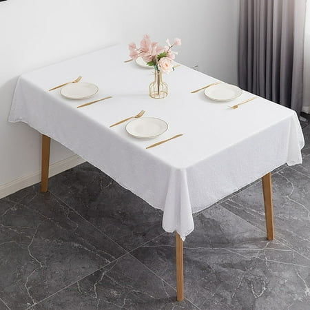 

Huachen Nordic American Hotel Wedding Banquet Decoration Ins Round Solid Color White Tablecloth Cloth Sequin Tablecloth