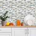 thumbnail image 4 of DEWOO Thick Kitchen Peel and Stick Tile Backsplash, Stick on Wall Tiles, 12"x12" Self Adhesive Sticky 3D Wall Marble Tiles Bathroom (10-Sheet，Light Brown), 4 of 12