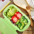 thumbnail image 2 of Fiambrera de silicona, caja Bento, contenedor de almacenamiento de alimentos plegable con tapa con Clip, 1 Uds., 2 of 5