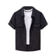 thumbnail image 1 of pstuiky Mangas cortas para hombre, Blusa de manga corta con cuello vuelto y bolsillos abotonados de color liso para hombre camisas casuales para hombre xxxl, 1 of 2