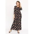 thumbnail image 2 of Eloges Women's 3/4 Sleeve Vintage Bouquet Floral Maxi Dress, 2 of 7