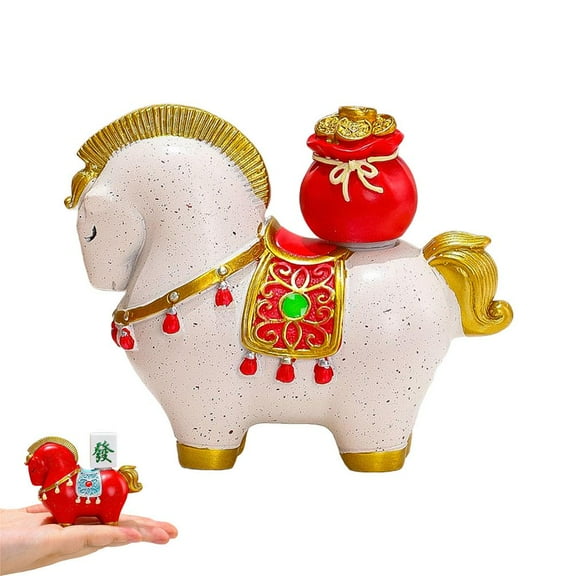 Crazyview 2026 Year of The Horse Chinese New Year Decoration,Cute Horse Plush Mascot Collectible Figurine Home Decor Gifts,Chinese Lunar New Years Blessing Souvenir Home Car Table Shelf Decor