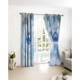 thumbnail image 3 of Blue Christmas Blackout Curtains for Bedroom/Living Room, Thermal Insulated Kitchen Curtains, Christmas Balls Xmas Snowflake Grommet Darkening Window Treatment Drapes 52"x84"x2, 3 of 8
