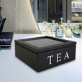 thumbnail image 4 of Bag Organizer Wooden Tea Box for Creamers Black, 4 of 8