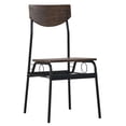 thumbnail image 6 of Zimtown 6-Piece Modern Dining Set for Home, Kitchen, Dining Room Table Set with Storage Racks, Rectangular Table, Bench, 4 Chairs, Steel Frame, Deep Elm Color, 6 of 7