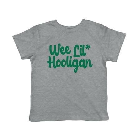 

Toddler Wee Lil Hooligan T Shirt Funny Saint Patricks Day Baby Gift St Patty Tee (Light Heather Grey) - 2T