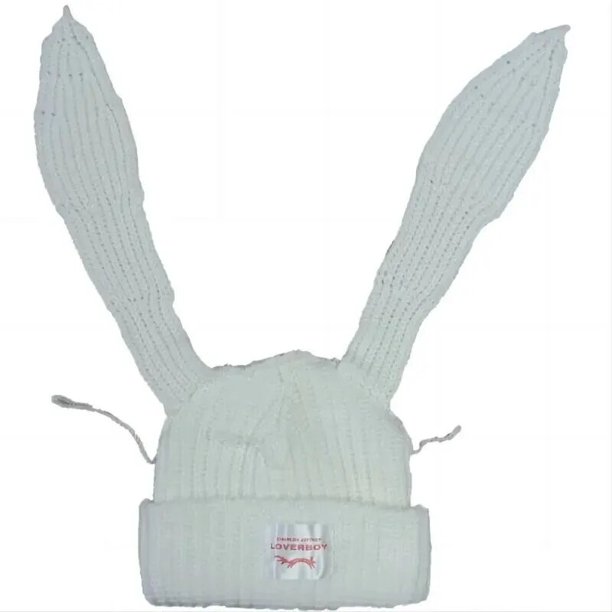Sombrero de lana de punto con Orejas de conejo, sombrero de niño y amor, diseño de personalidad, sombrero de moda para hombres y mujeres, bonito y cálido, sombrero de marea de otoño e invierno