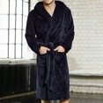 thumbnail image 2 of Mubineo Men's Velvet Long sleeve Long Gown Bathrobe Robe Winter Home Leisure Warm Pajamas, 2 of 8