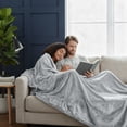 thumbnail image 2 of Beddora Fleece Throw Blanket Lightweight Plush Fuzzy Cozy Soft Gray Blanket for Couch Sofa and Bed 50x60 inches, 2 of 9
