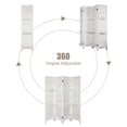 thumbnail image 4 of Hofitlead 4 Panel Room Divider with Shelves 5.6Ft Wooden Folding Screens Privacy Partition Wall for Bedroom Living Room Office, Warm White, 4 of 8