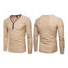 thumbnail image 2 of Hombres Cremallera Escote Suave Sólido Moda Agujeros Camiseta De Manga Larga (Caqui 2Xl) -200745.14 Likrtyny Caballero, 2 of 4