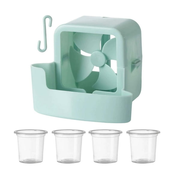 Desk Fan with Ice Cooling, Portable Hanging Fan for Summer, Small Plastic Quiet Personal Cooling Fan with Ice Room and Hook for Office, Dorm, Home