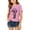 00-Pink265, variant on Lullu Girls Giraffe Graphic Tee Casual Short Sleeve Round Neck T-Shirt, Pink, Sizes 1-13