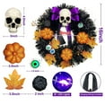 thumbnail image 4 of Uutvmp Halloween Garland Pumpkin Skull Wreath with LED Lights for Front Door, Horror Party, Black Atmosphere Holloween Wreath decoration Gifts for Friends and Family, 4 of 7