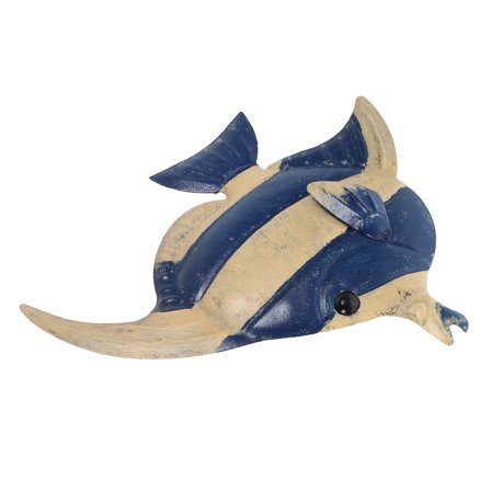 FRCOLOR Wrought Iron Tropical Fish Ornament Decoration Wall Hanging Decor (Random Style)