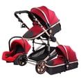 thumbnail image 3 of Baby stroller 3 in 1 stroller folding two-sided child four seasons kinderwagen baby carriage  high landscape Newborn Travelling ShopWise Round, 3 of 20