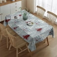 thumbnail image 2 of Light Blue Christmas Tree Pattern Rectangle Tablecloth 60"x84",Waterproof Polyester Rectangle Table Cloth, Wipeable Spillproof Polyester Tablecloth for Dining, Camping, Indoor and Outdoor, 2 of 5