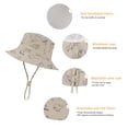 thumbnail image 6 of Zando 2-Pack Baby Sun Hats UPF 50+ Wide Brim Toddler Bucket Hats Adjustable Dinosaur Print Sun Protection Hat for Baby Boys Girls Dinosaur Khaki Dinosaur Navy 6-12 Months, 6 of 7