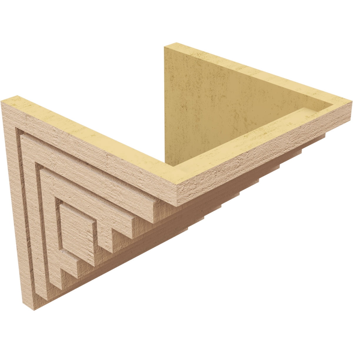 12"W x 12"D x 12"H Wide Landon Rough Cedar Woodgrain TimberThane Corbel, Primed Tan