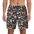thumbnail image 2 of Picia Autumn Fox Owl pattern Mens Swim Trunks with Compression Liner Stretch Beach Shorts Quick Dry with Zipper Pockets No-Chafing Board Shorts-Medium, 2 of 9