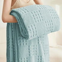 Yhmxh Weighted Blanket Queen Size Waffle Blanket, Classy Soft Jacquard Checkered Sherpa Weighted Blankets for Bed, Machine Washable Cozy Fluffy Heavy Fleece Throw Blanket for Sofa Bed, 60x80 inches