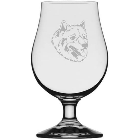 AMERICAN ESKIMO Dog Themed Etched 13.25oz Iona Beer Glass
