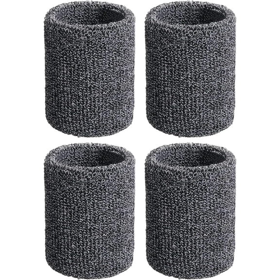 2 Pair Wrist Sweatbands Sports Wristbands for Men & Women, Sweat Absorbing Cotton Terry Cloth Wristband