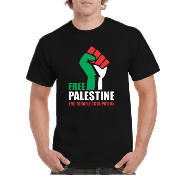 Palestina libre Gaza Libertad Paz Humanidad Top Camiseta blanca o negra para hombre (Negro S)