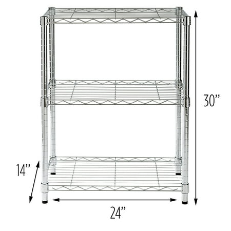 Capacity Unit - Honey Can Do 3-Tier Adjustable Shelving Unit with 250-lb Weight Capacity, Chrome