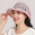 thumbnail image 4 of CYSFASHION Fedora Hats for Women Retro Classic Soft Panama Short Brim Elegant Bucket Hat Pink, 4 of 5