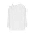 thumbnail image 4 of Uootdi Cold Gift Shoulder Sweaters for Women Fuzzy FleeceTrendy Pearl Decor Loose Long Sleeve Pullover Jumper Tops, 4 of 6
