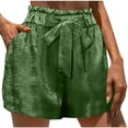 thumbnail image 2 of Pounoo Women's Shorts Drawstring Bow Satin Casual Bottoms Party Night Style Lightweight Shiny Relaxed Fit Gift, 2 of 6